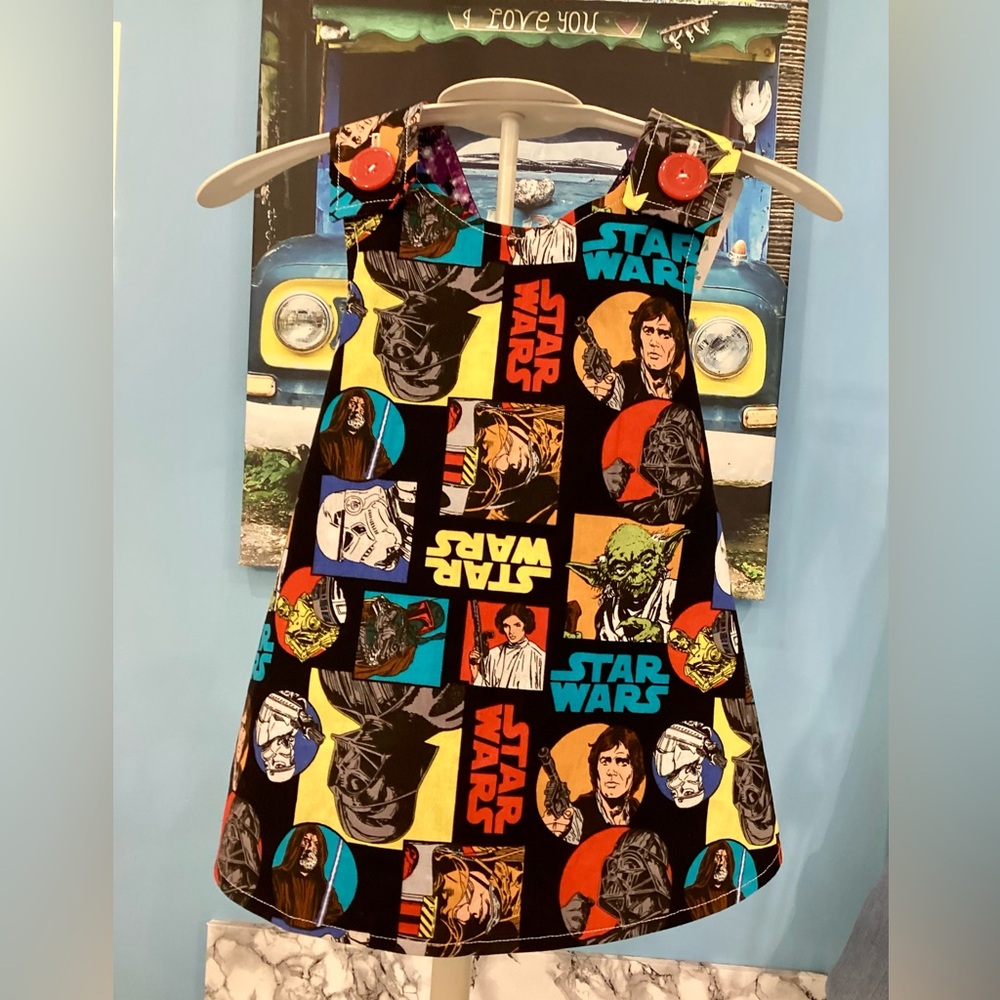 Handmade Star Wars Size 12 mth Reversible Dress